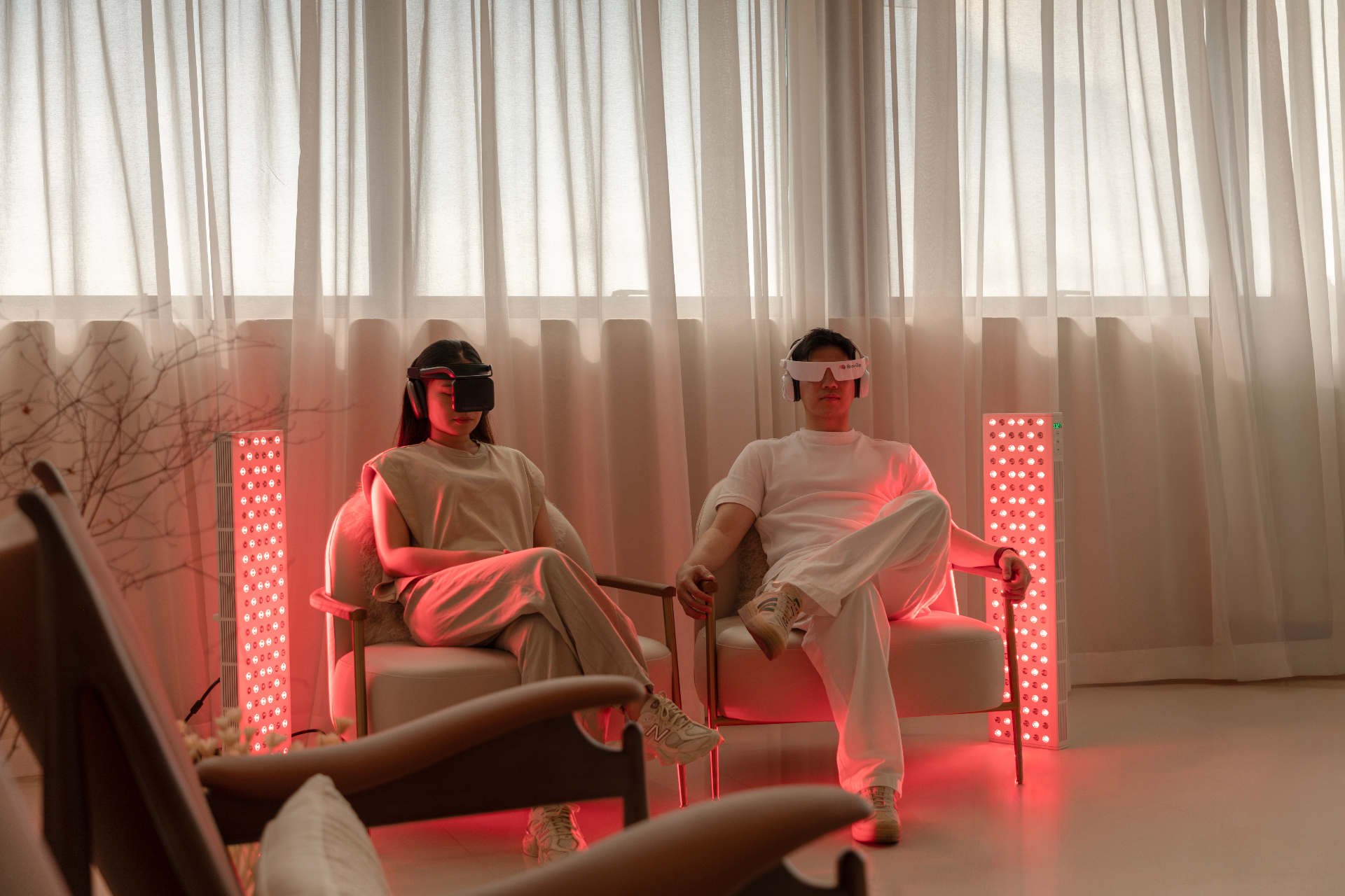 Red light therapy session
